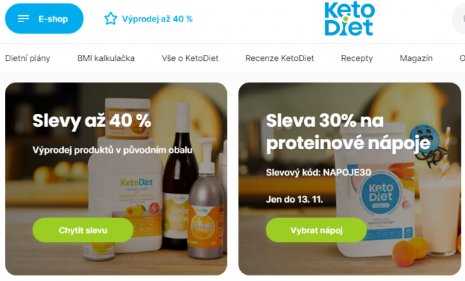 Uk&aacute;žka v&yacute;hodn&yacute;ch zľavov&yacute;ch akci&iacute; a bal&iacute;čkov KetoDiet pre efekt&iacute;vne chudnutie